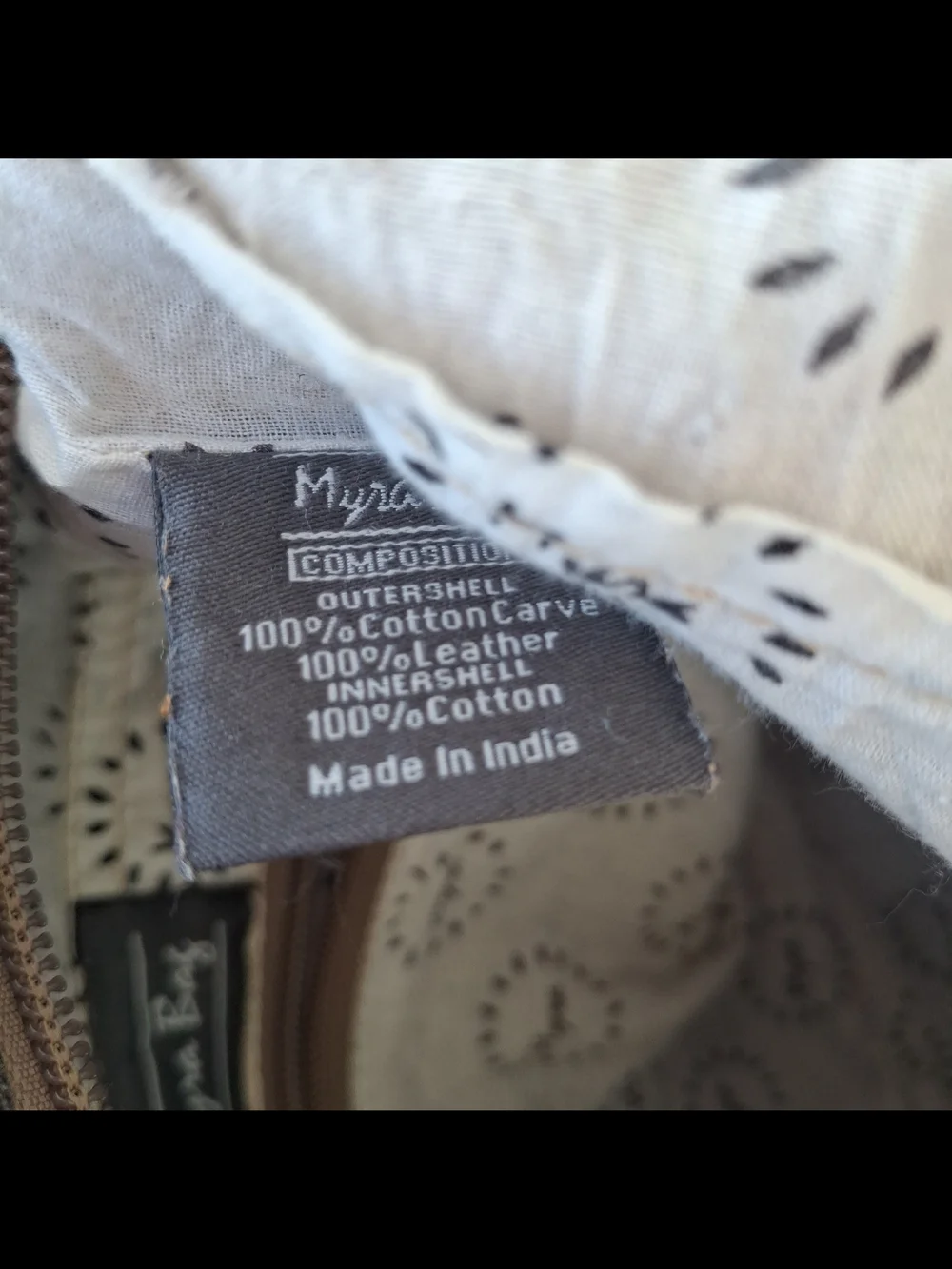 Myra Bag Boho Print Cotton Leather Cow Hide Shoulder Crossbody Bag Purse